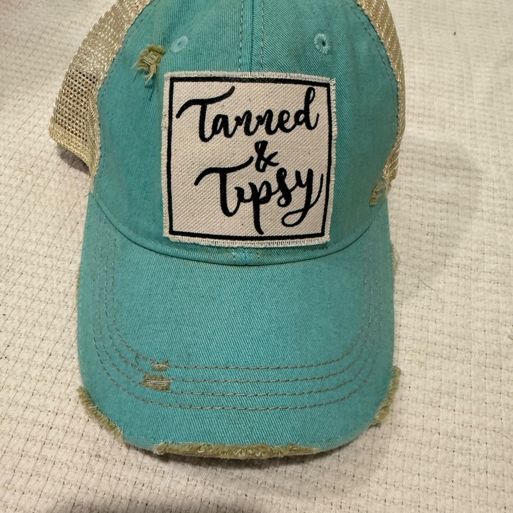 Teal and Tan Women's Hat